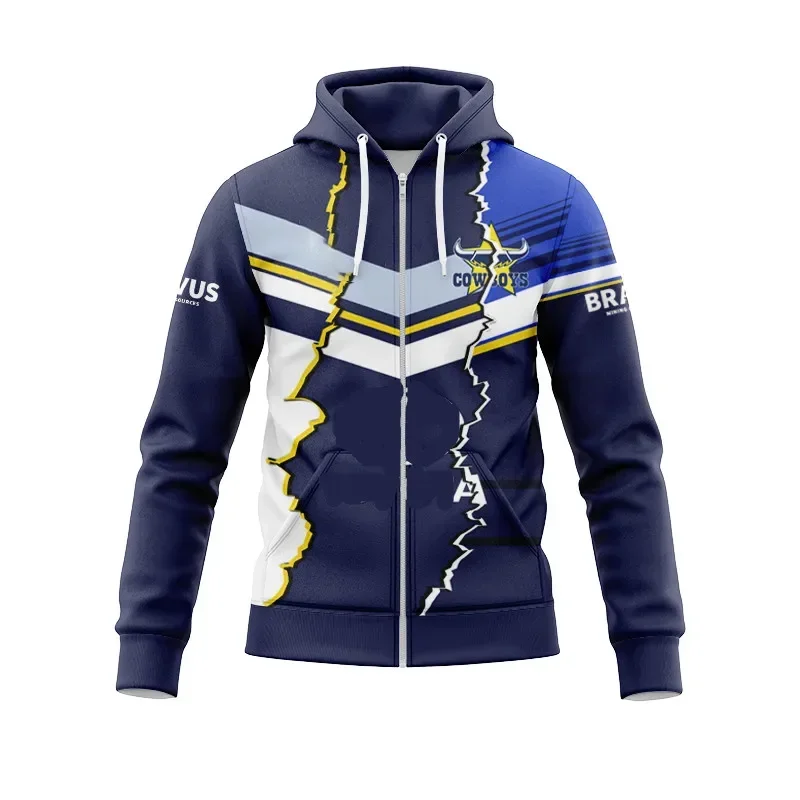 Изготовление на заказ 2024 North Queensland Cowboys комбинированная толстовка с рубашкой