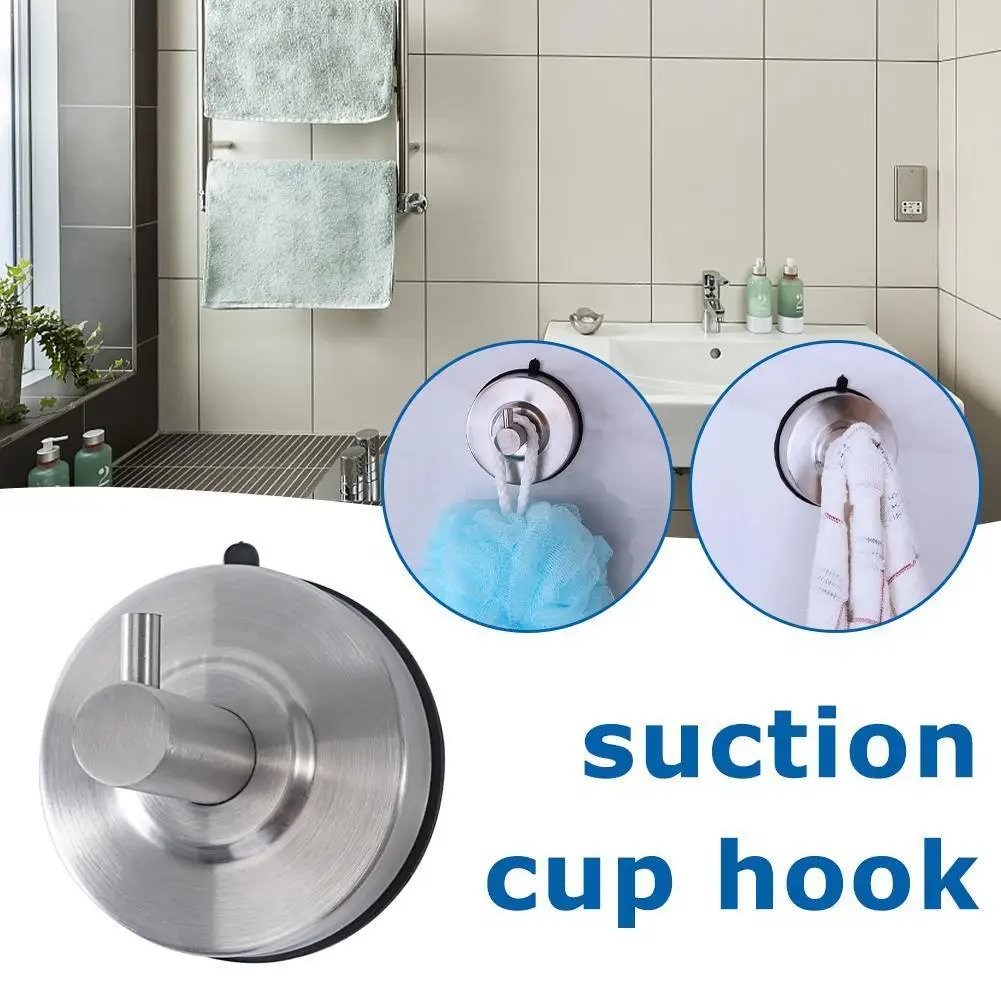 

Strong Shower Suction Cup Hook Stainless Steel Vacuum Bathroom Load-bearing Waterproof Kitchen 5kg Hook Hook Hooks Towel Ro L6w9