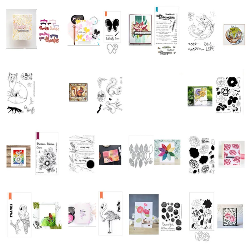 

Animals Flowers Metal Cutting Dies And Clear Stamps For Scrapbooking Dies Cut Handmade Stencil Craft Mold Decor Template 2022