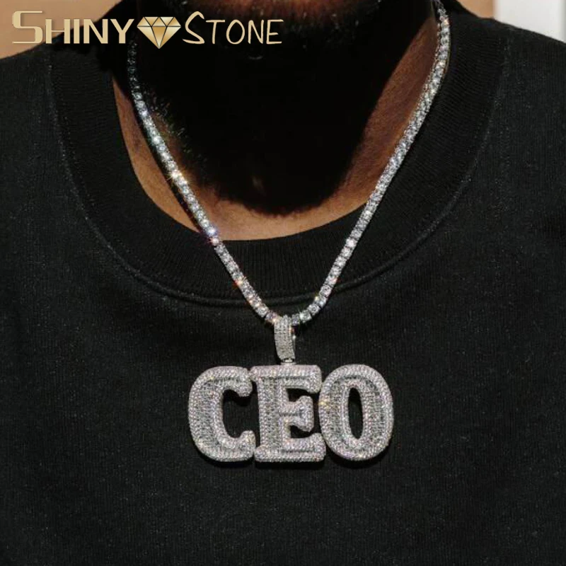Ожерелье с кулоном из фианита сверкающее украшение буквой Генеральный директор
