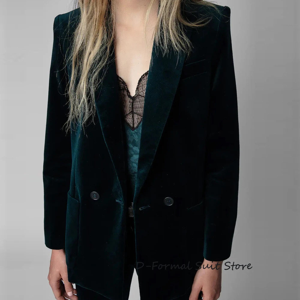 

Women Velvet Jacket Slim Double Breasted Luxury Tailored Dress New in Coats & Jackets Cocktail of Dresses for Prom Spring Outer