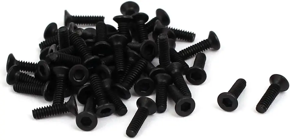 

Keszoox M1.6x6mm Grade 10.9 Countersunk Flat Head Hex Socket Cap Screw Black 50pcs