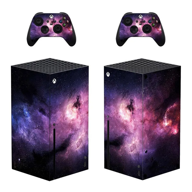 

Стильная наклейка с черными отверстиями для Xbox серии X, наклейка для консоли и 2 контроллеров, стиль 1