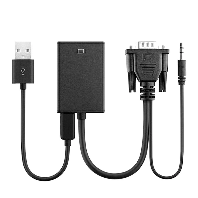 

Новый конвертер VGA-HDMI-совместимый с 1080P Hd адаптер с аудио кабелем дизайн Plug And Play Поддержка Hd разрешения