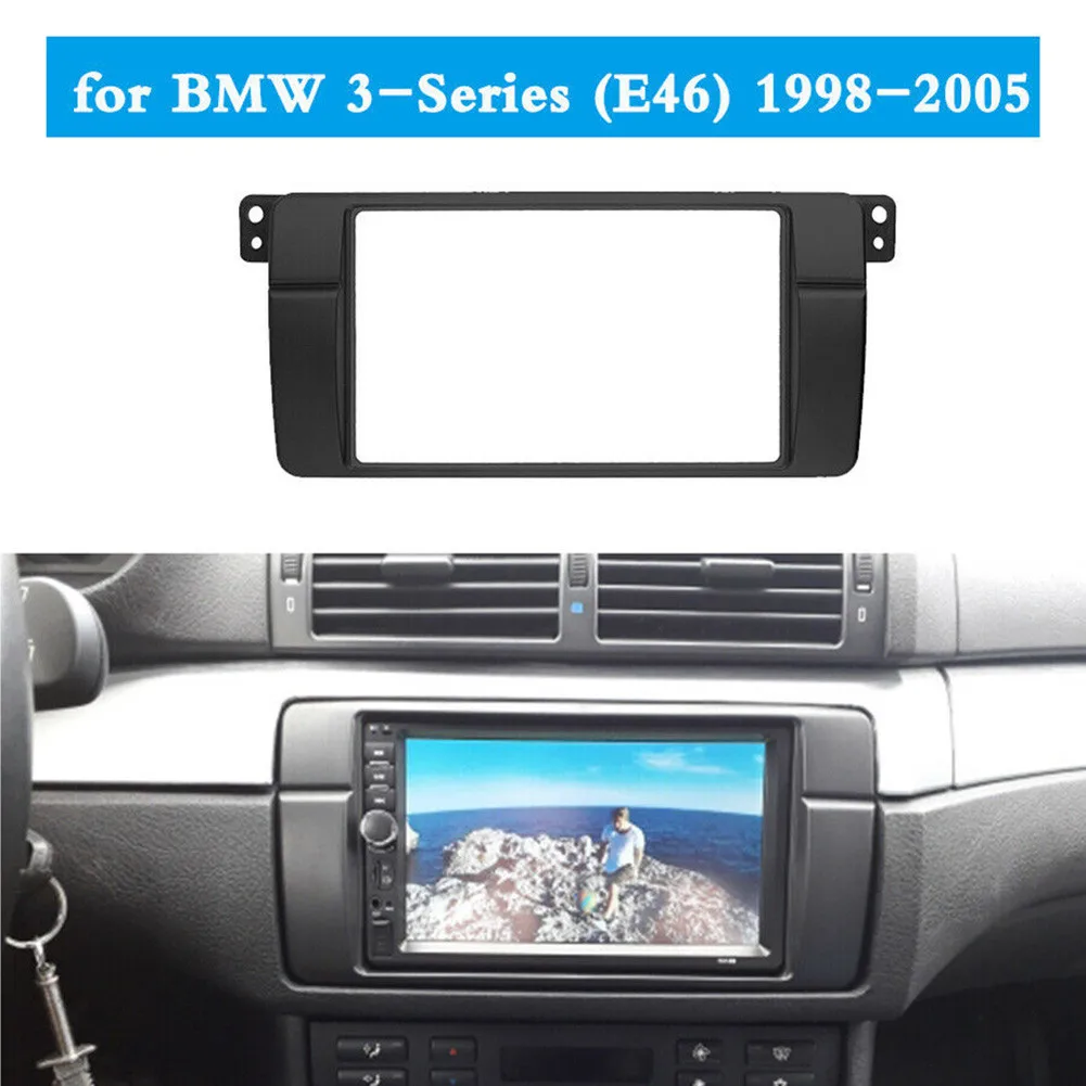 

1 шт. двойная 2 Din радиопанель Fascia стерео панель рамка Подходит для BMW 3 серии E46 1998-2006 прочный черный интерьер автомобильные аксессуары