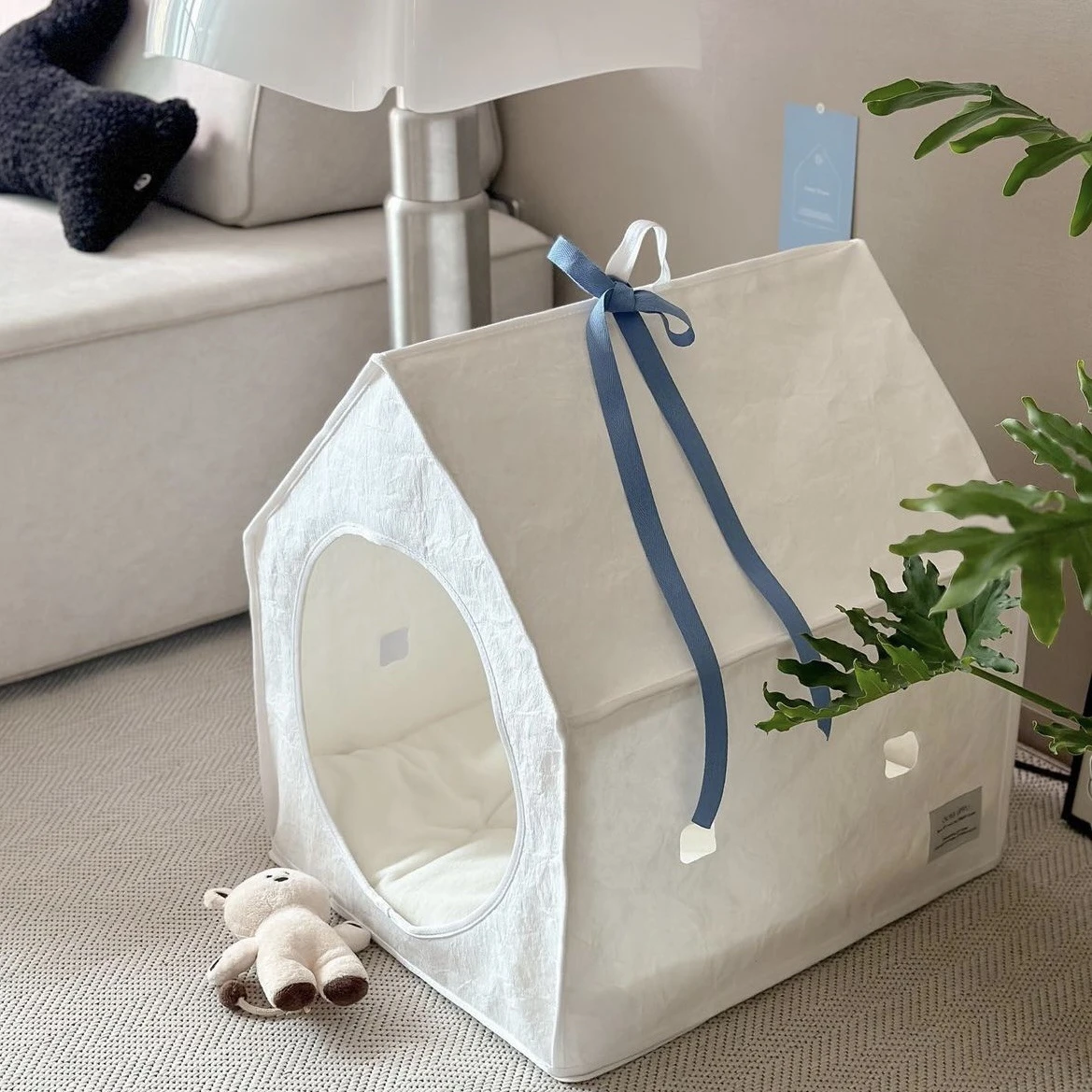 Чистый белый всесезонный Универсальный домик для домашних животных съемная и