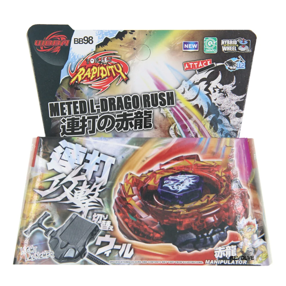 

B-X TOUPIE BURST BEYBLADE Spinning Top Meteo L-Drago Rush Red Metal Masters Dragon BB-98B 4D System + Launcher Drop Shopping