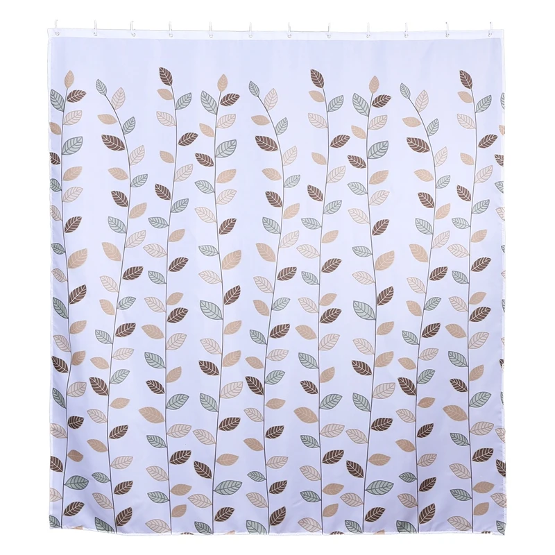 

Душевая занавеска для ванной с 12 крючками, водонепроницаемая душевая занавеска из полиэстера, машинная стирка