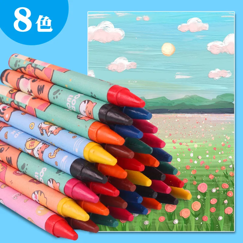 

2 Sets Colored Crayon Drawing Sketching Set Coloring Colour 1 set in 8 Colors Art Supplies Rainbow Color School Kids Supplies