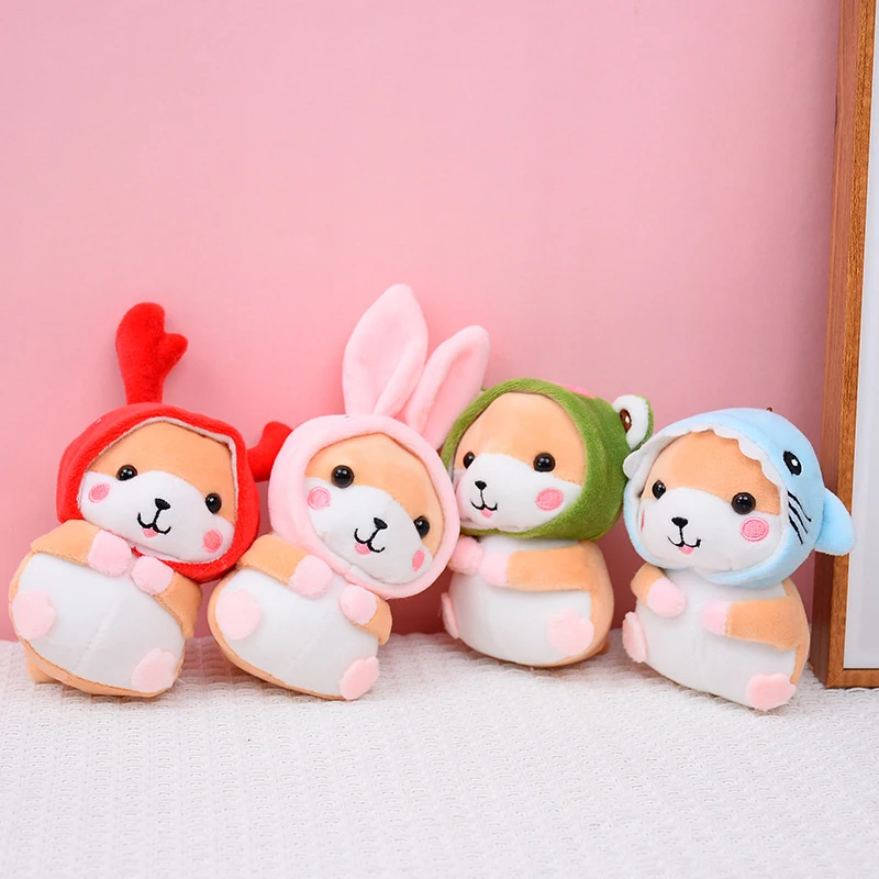 12Cm Cute Cute Hamster Pendant Plush Toy Doll Akita Puppy Schoolbag Pendant Female Gift