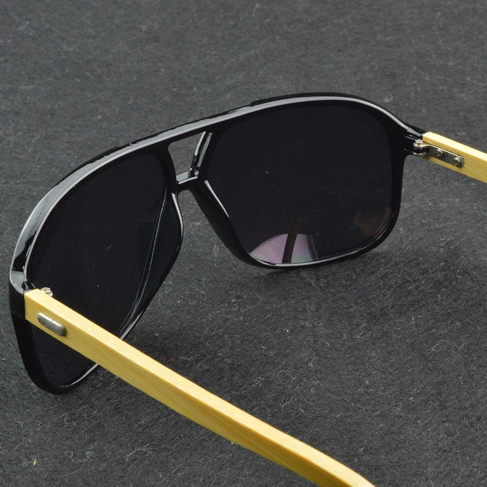 Солнцезащитные очки Clara Vida Pilot Oversized из натурального бамбукового храма UV400 UV100% с