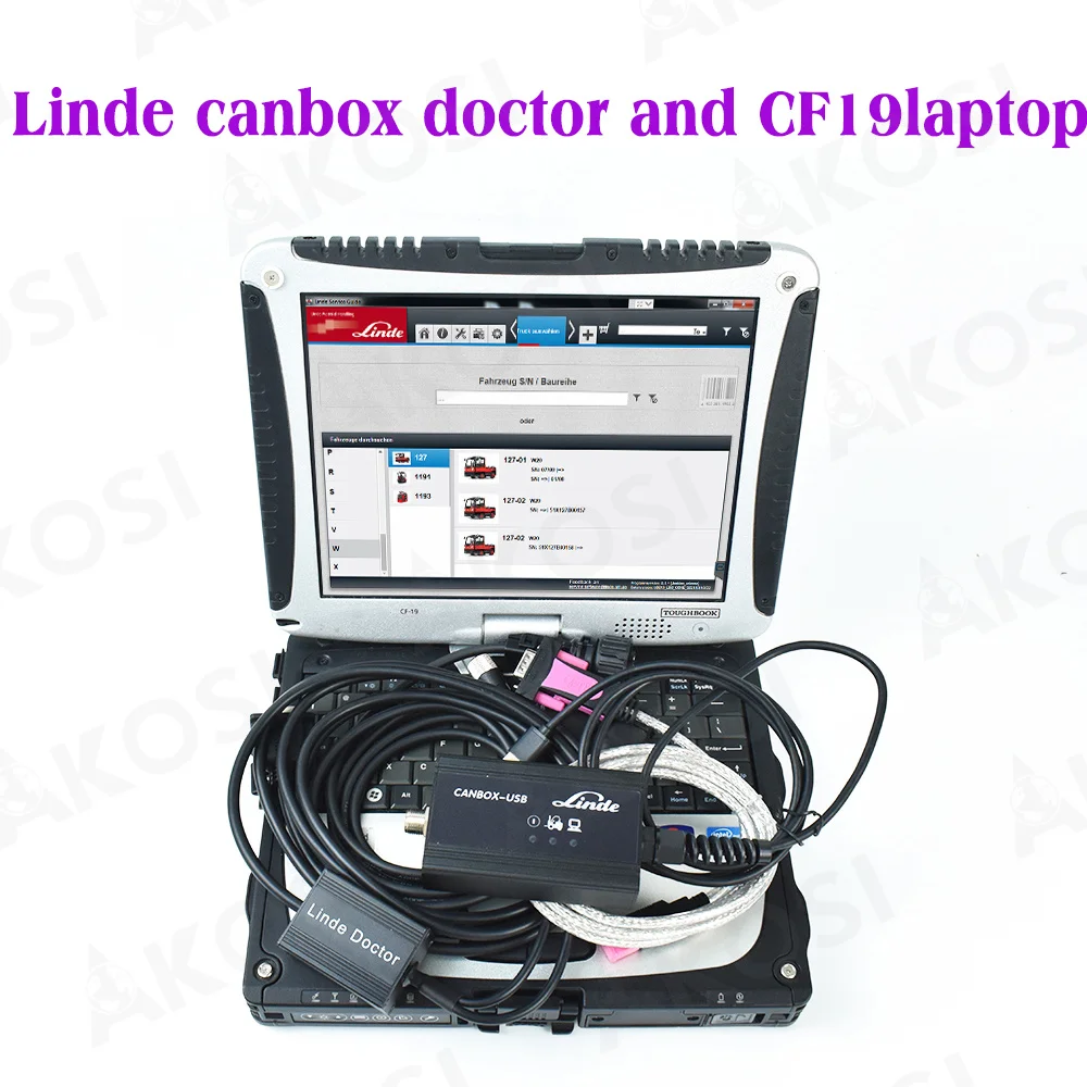 

Forklift diagnostic scanner Tool Linde Canbox doctor With CF19 Laptop forklift for Linde pathfinder software