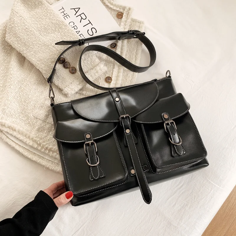 

Retro Ladies Shoulder Bag 2022 Spring New Fashion Solid Color Shoulder Bag Casual Simple Messenger Bag Small Square Bag