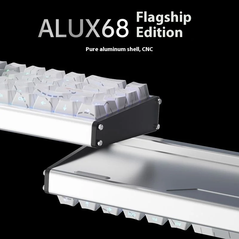 Ajazz alux68 teclado mecânico лиги из алюминиевого прерывателя маглита 8k инвалидная