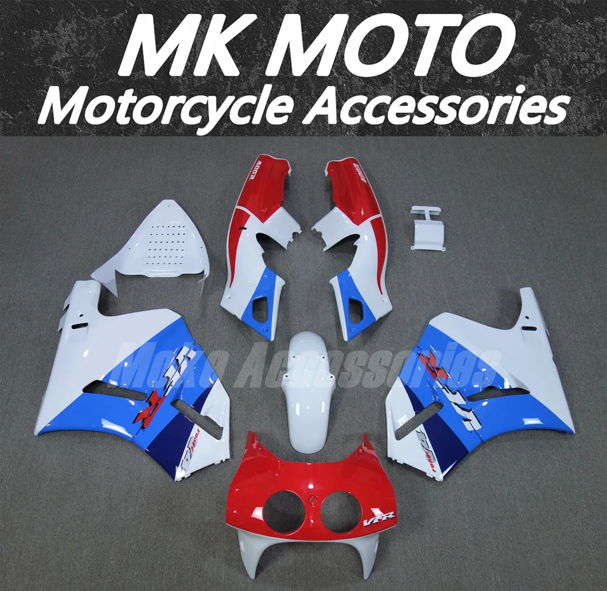 

Комплект обтекателей для мотоцикла, подходящий для VFR400 NC30 1989 1990 V4, комплект кузовных работ, инъекция ABS, красный, белый, синий
