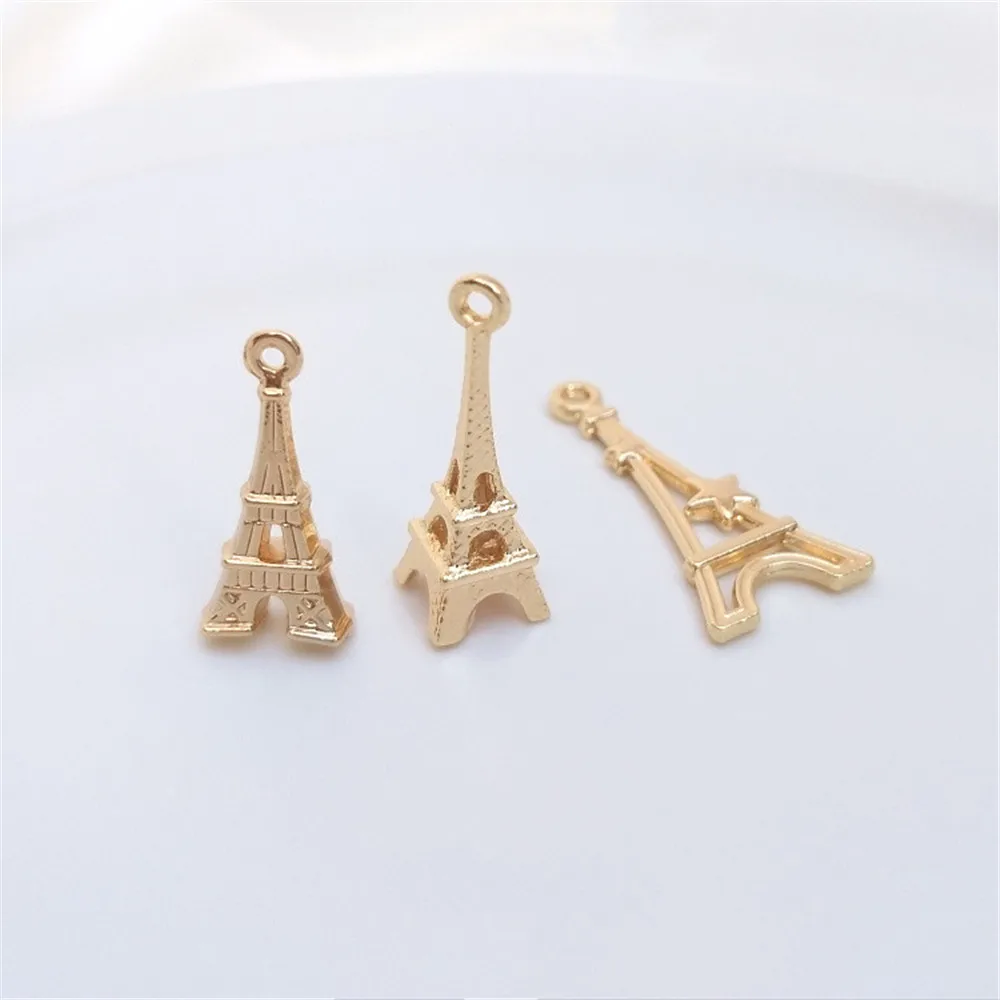 

14K Gold Filled Plated Paris Eiffel Tower pendant handmade DIY pendant bracelet accessories decorative pendant