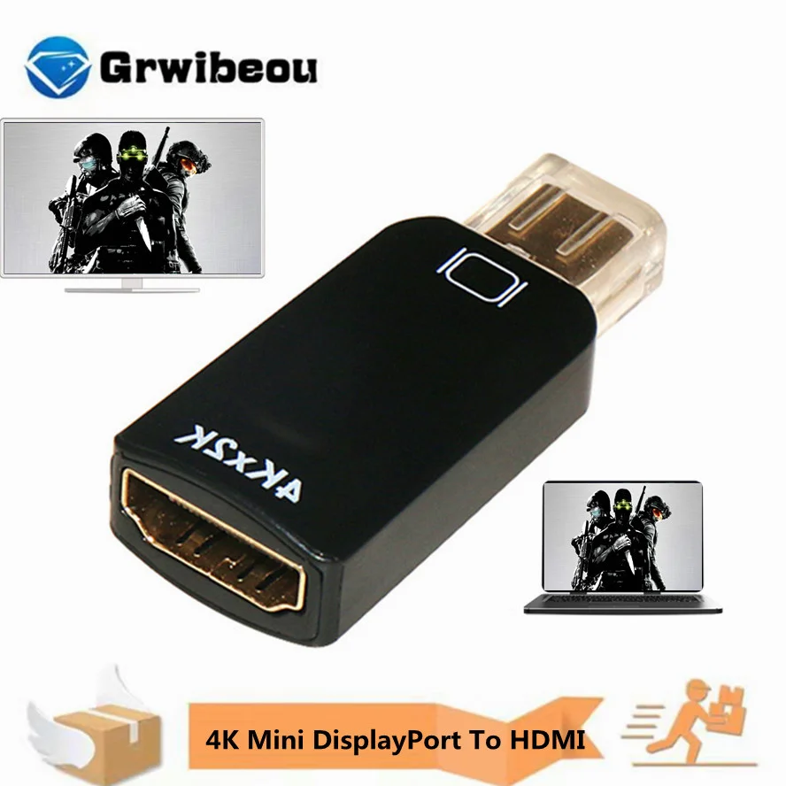 

Mini DP To HDMI-compatible Adapter Cable 4K Male To Female Mini DisplayPort to HD Converter for Macbook Pro Air Mac Surface Pro