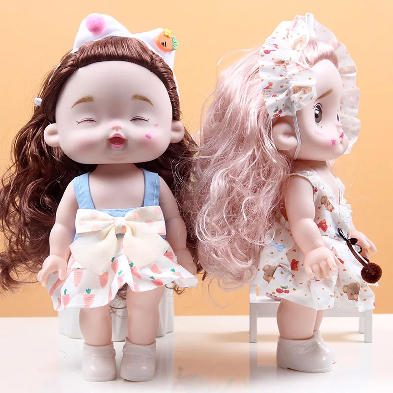 Фото 30 см милая кукла с круглым лицом и большим глазом 1/6 BJD Лолита, мультяшная кукла принцессы для девочек, игровой домик, сделай сам, нарядные игрушки, рождественские подарки №4