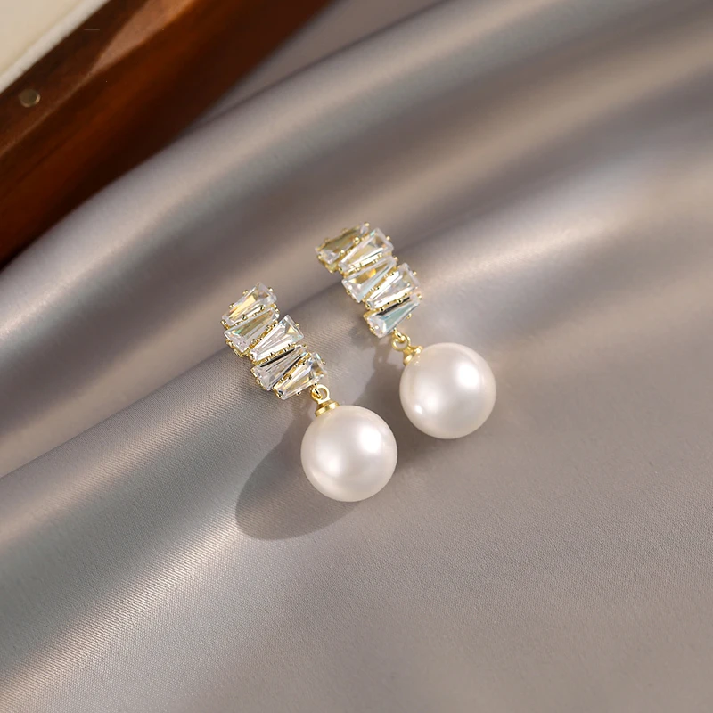 Новые модные французские Роскошные серьги с искусственным жемчугом женские в