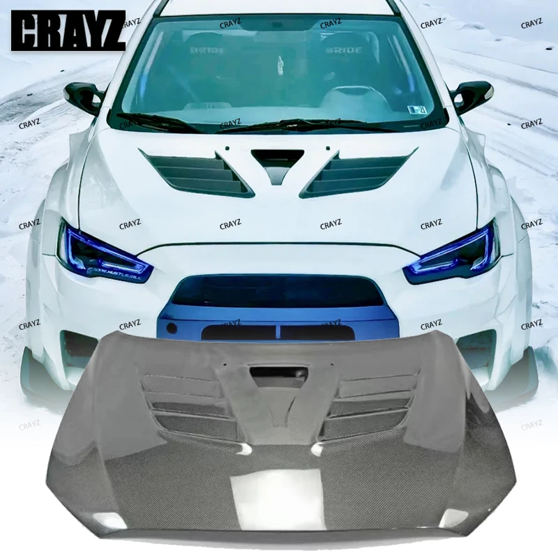 Для Mitsubishi Lancer 2008-2017 Капот обновленный для EVO X 10 из настоящего углеродного волокна