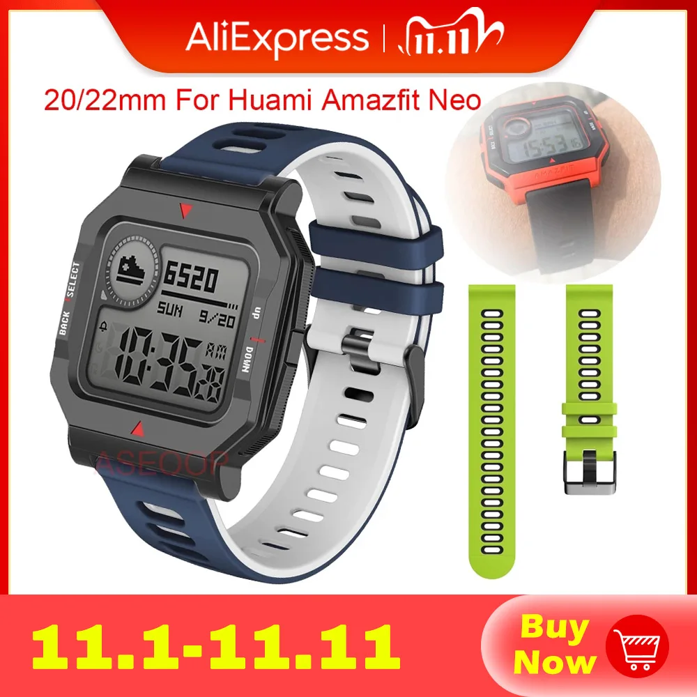 

For Amazfit Neo Watchband Soft Silicone Sport Wrist Strap Amazfit NEO GTR 47 42mm watchS1 Replacement Bracelet Wristbands Correa