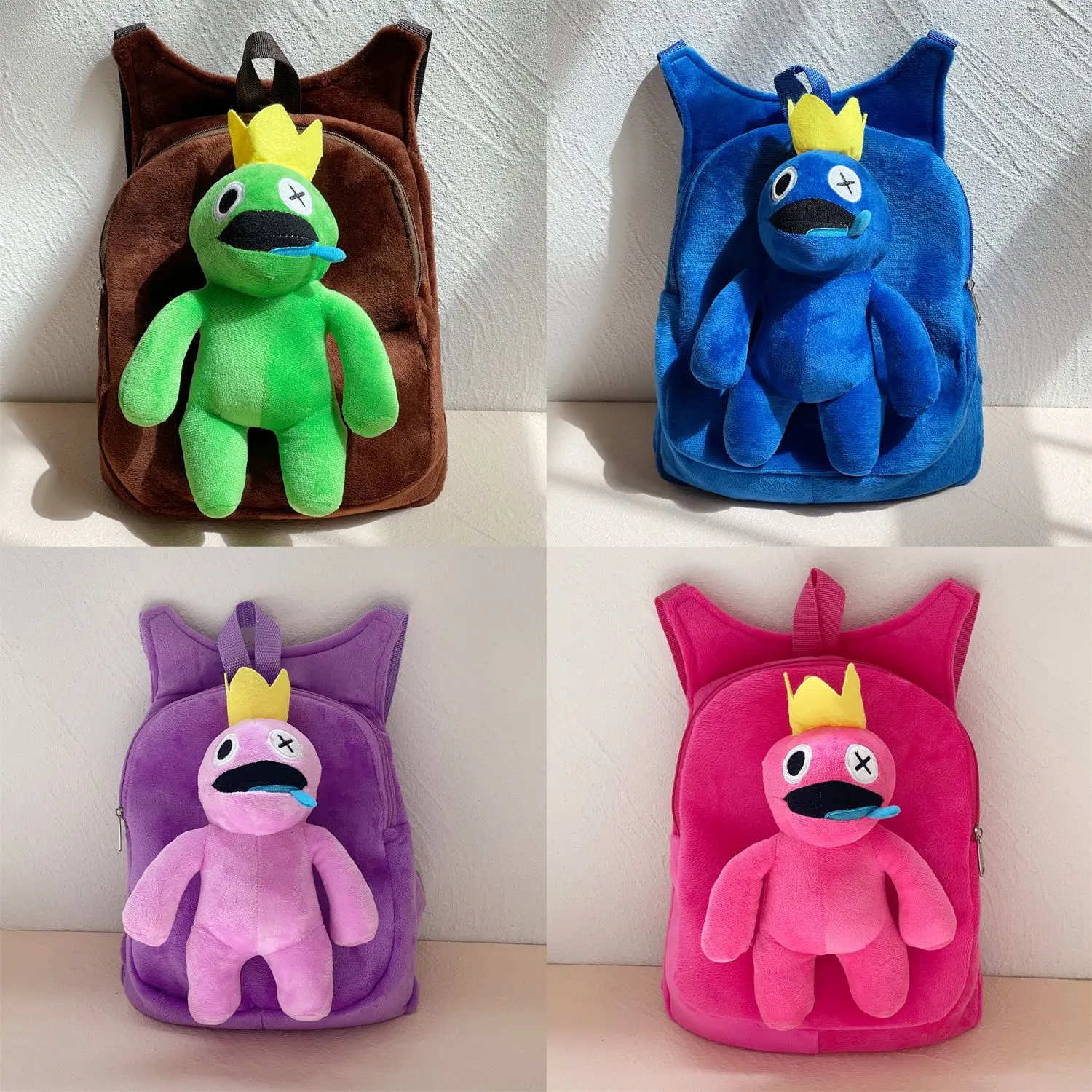 

Rainbow Friends Children's Student Bag Rainbow Buddy Backpack Baby Stuffed Animal Patung Dolls Birthday Gift for Girls Kids Boys