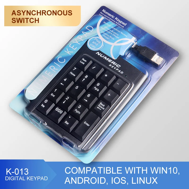 

Wired USB numeric keypad, 19 key asynchronous switch free, dedicated keyboard for finance and banking