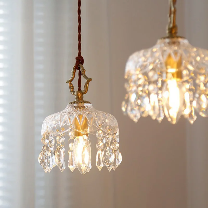 

Room Decor Pendant Light Led Art Chandelier Lamp Modern Crystal Bedroom Luxury Glass Home Suspension Hanging Fixtures