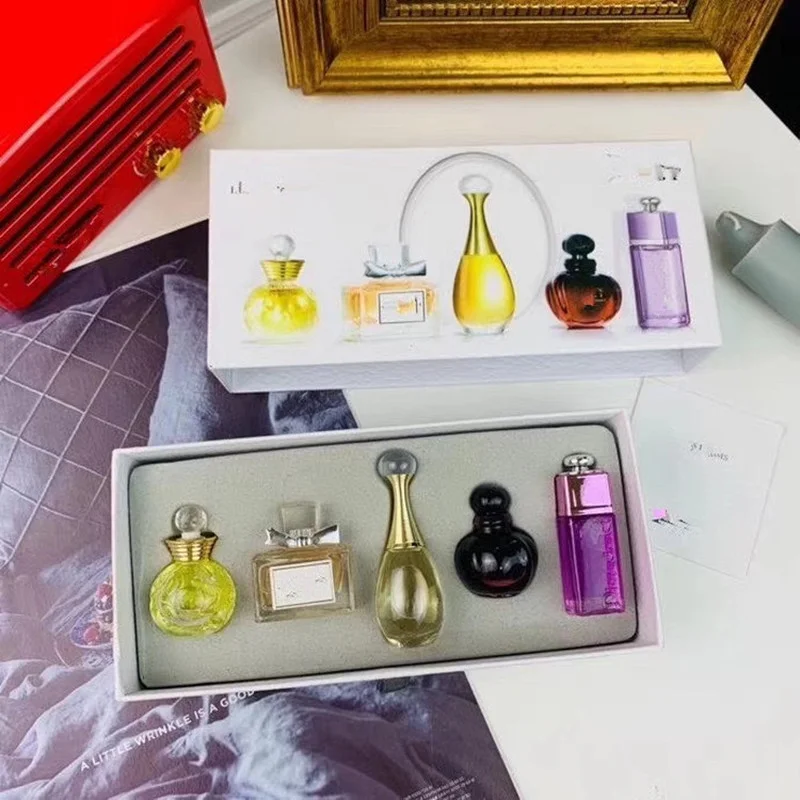 Original Perfume for Women Spray Long Lasting Flower Original EDP Parfum Glass Bottle Sexy Lady Fragrances 1 Set/5pcs