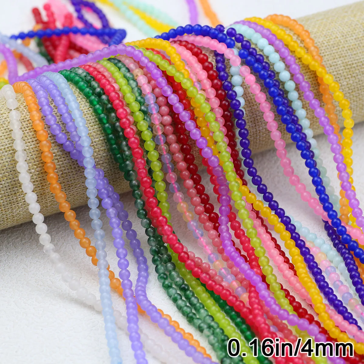 4MM натуральный халцедон камень свободные бусины круглые прокладки для ювелирных