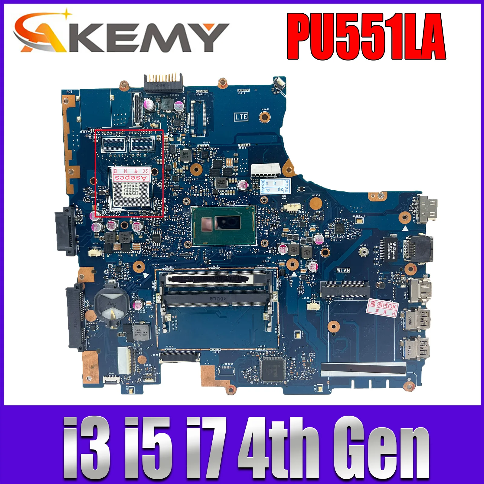 

Материнская плата ASUS PU551LA PU551LD PU551L Pro551LA Pro551LD Pro551L материнская плата для ноутбука I3 I5 I7 4-го поколения DDR3L