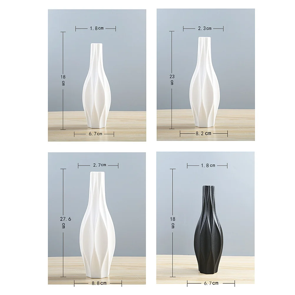 

Vase Flower Ceramic Container Modern Style European Floral Decorative Vases Household Porcelain Decortaion White Desktop Bud