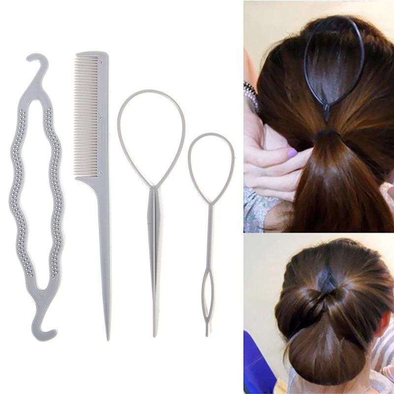 

4Pcs Hair Disk Pull Hair Pins Clips Comb For Girls Hair Styling Tools Kit