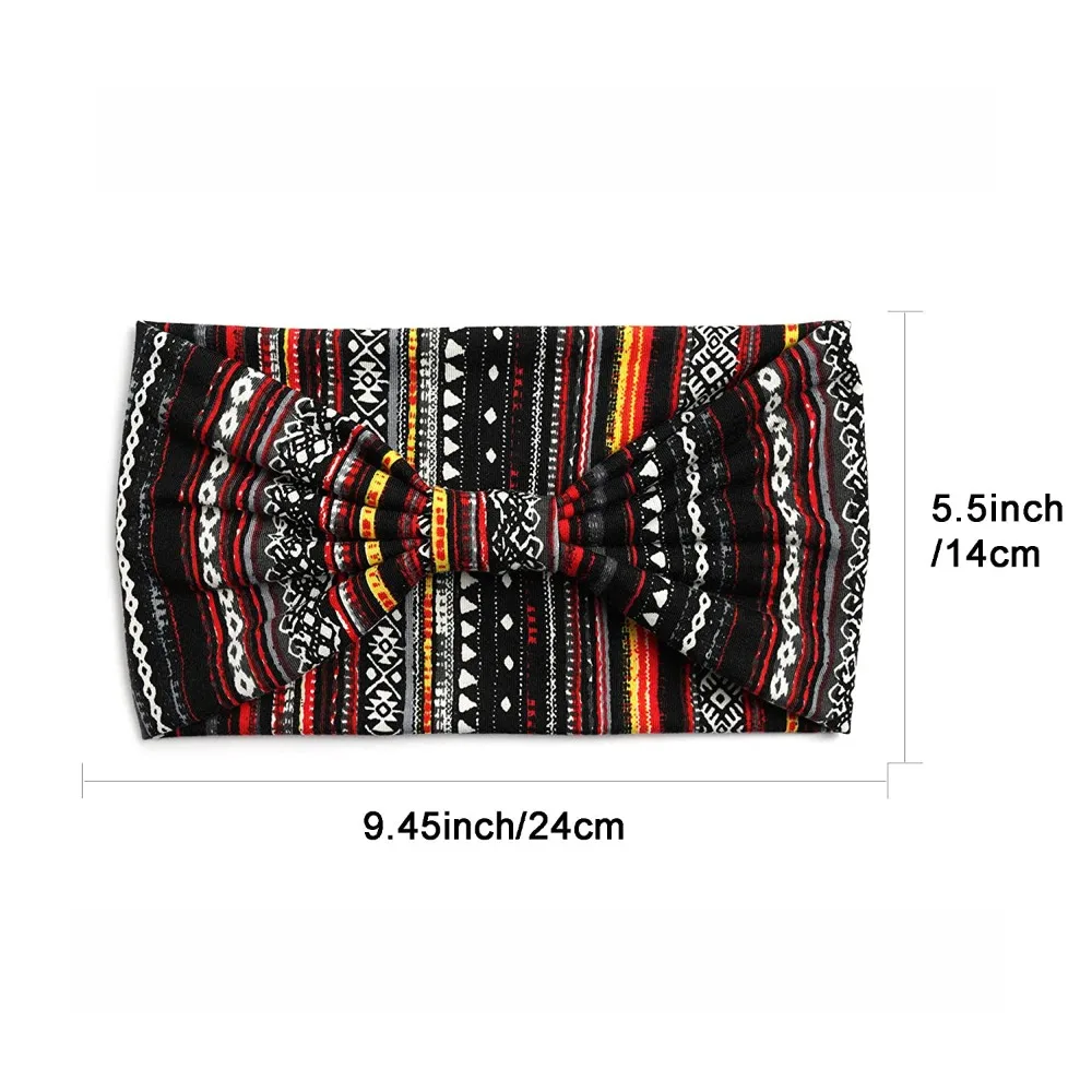 Богемный головной убор Эластичный Тюрбан винтажный узел широкий женский хлопок