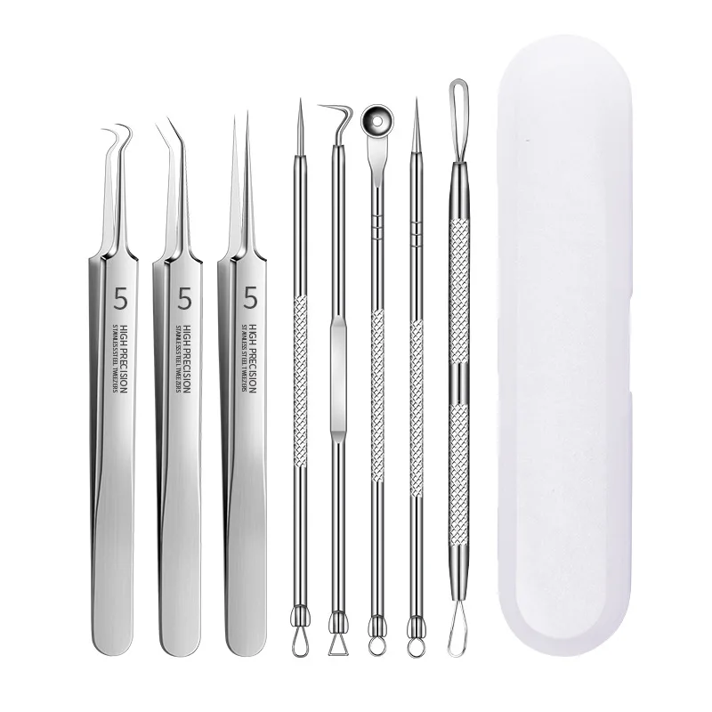 

Blackhead Remover Tools Pimple Popper Tool Kit Acne Extractor Tool Professional Stainless Pimple Acne Blemish Removal Tools Set