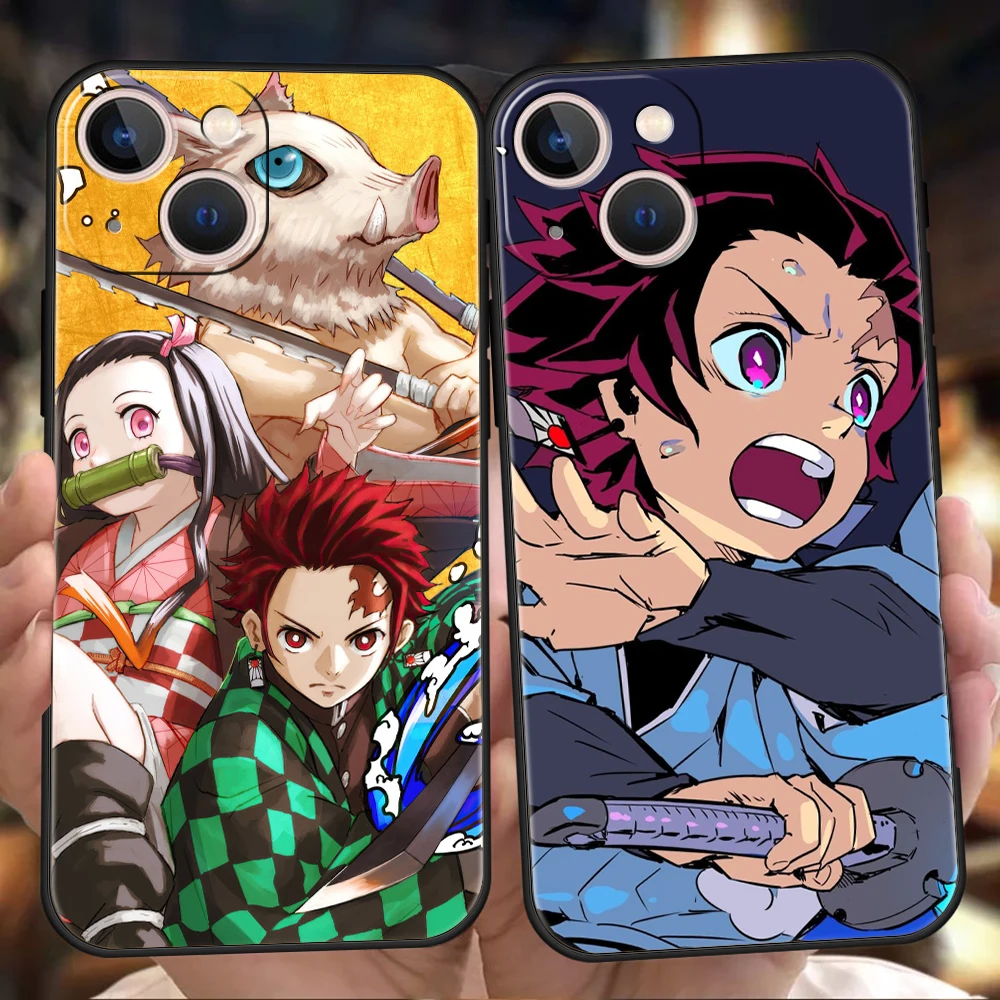 

Demon Slayer Kimetsu No Yaiba Phone Case Cover for iPhone 14 13 12 Pro Max XR XS X 11 7 8 Plus SE2020 13Mini Silicone Soft Shell