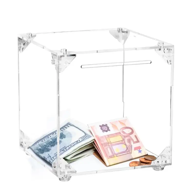 

Clear Money Bank For Adults Transparent Money Bank Cash Container Box Unbreakable Assemblable Money Saving For Bill Cash Coin