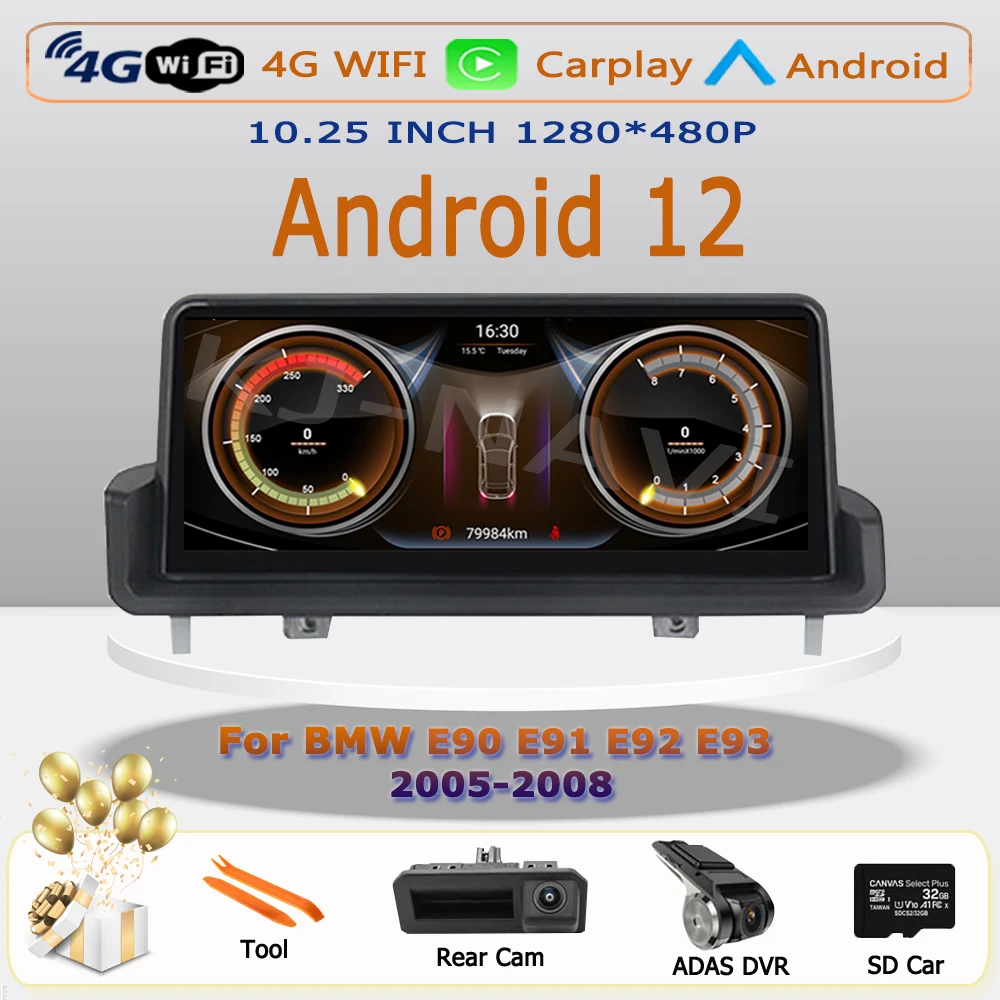 

Android 12 Car Player Multimedia For BMW E90 E91 E92 E93 IDrive CCC CIC System 4G WIFI Radios Auto Carplay Stereo GPS Navigation