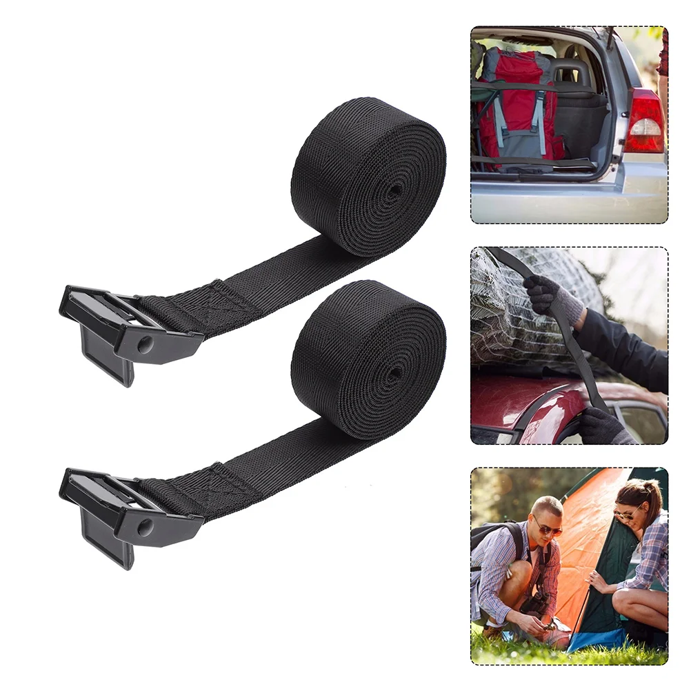 

2 Pcs Lashing Strap Cinch Adjustable Straps Cargo Ratcheting Nylon Buckle Tie Trailers Small Packing