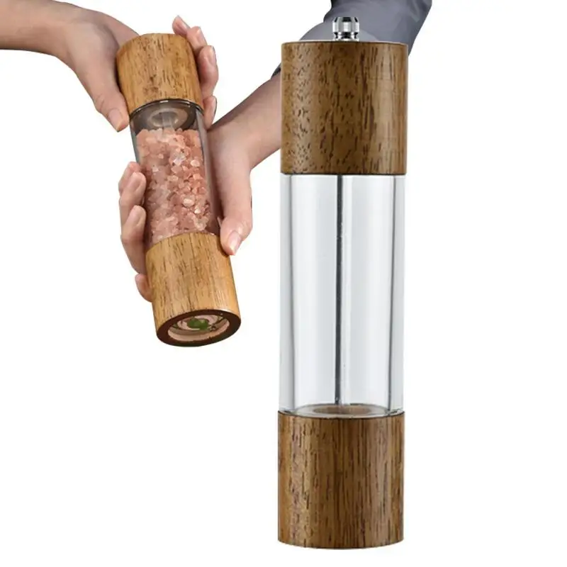 

Pepper Mill Multifunctional Hand Crank Grinder Adjustable Manual Spice Shaker Solid Wood Household Kitchen Solid Seasoning Tool