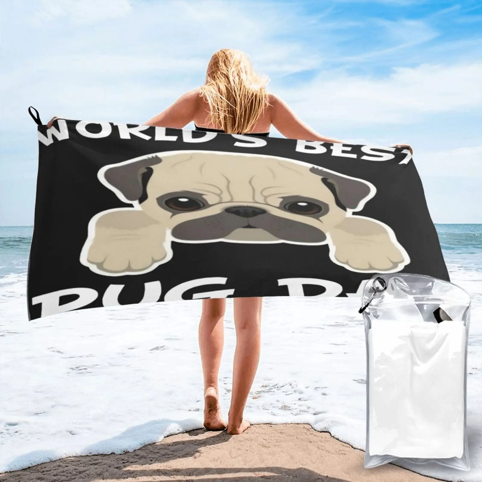 

Пляжное полотенце для мопса, папы, Лучший в мире мопса, папа, махровое полотенце для спа, s-полотенце, банная Пляжная накидка, халат, женское Б...