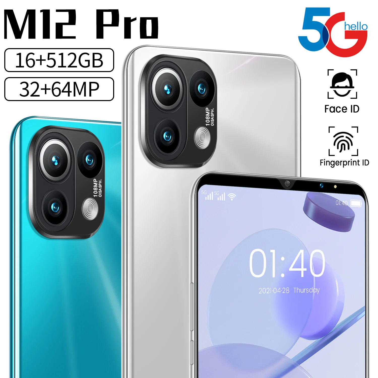 global version 2021 new fashion 5g smartphone 16gb512gb for xiaomi mi 11 pro cellphone huawei samsung apple vivo mobile phone free global shipping