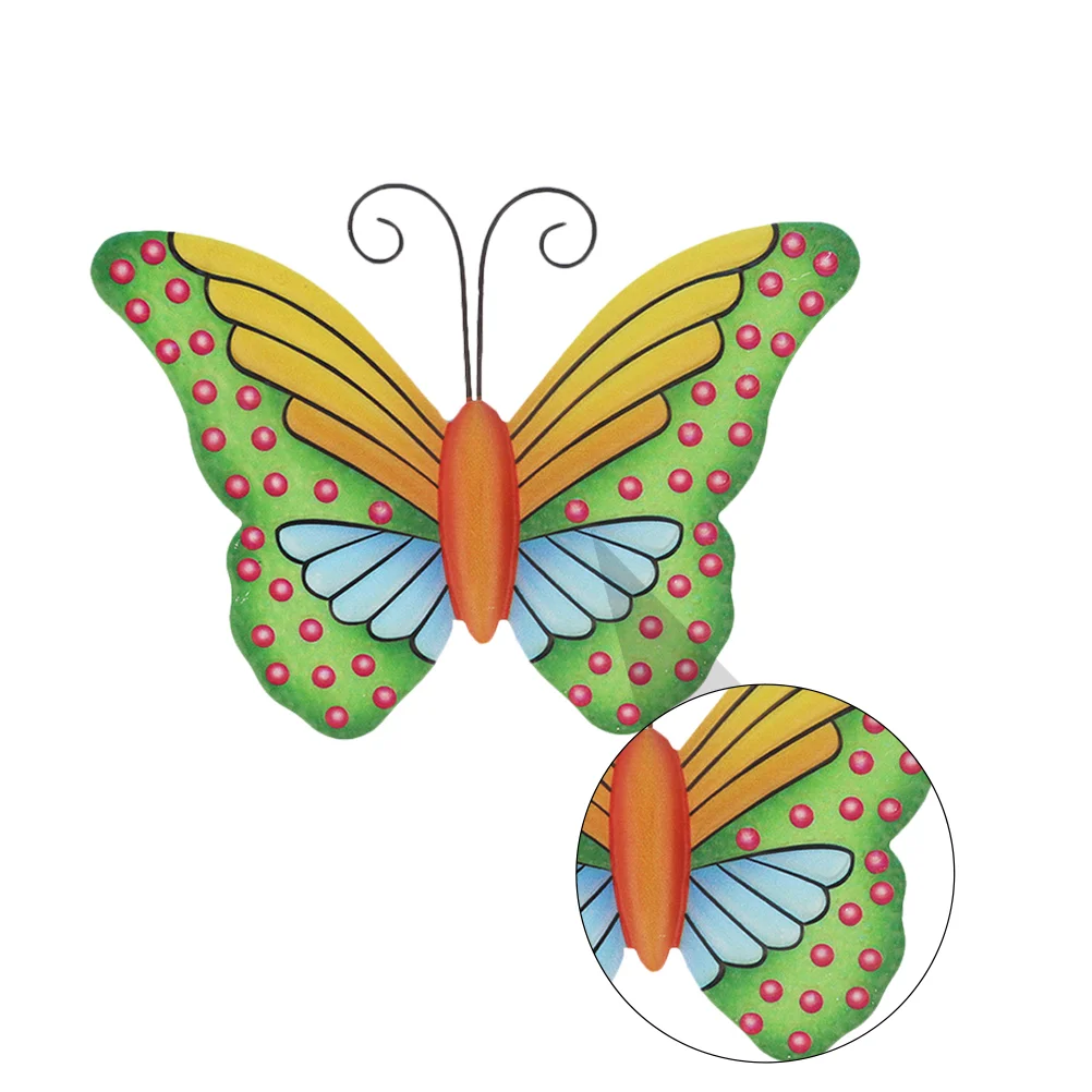 

2 Pcs Garden Wall Sculpture Outdoor Hanging Decor Iron Vintage Butterfly Decoration
