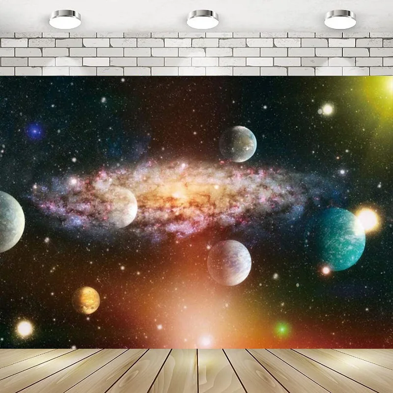 

Space Solar System Universe Galaxy Milky Way Nebula Planet Happy Birthday Party Photography Backdrop Background Banner Decor