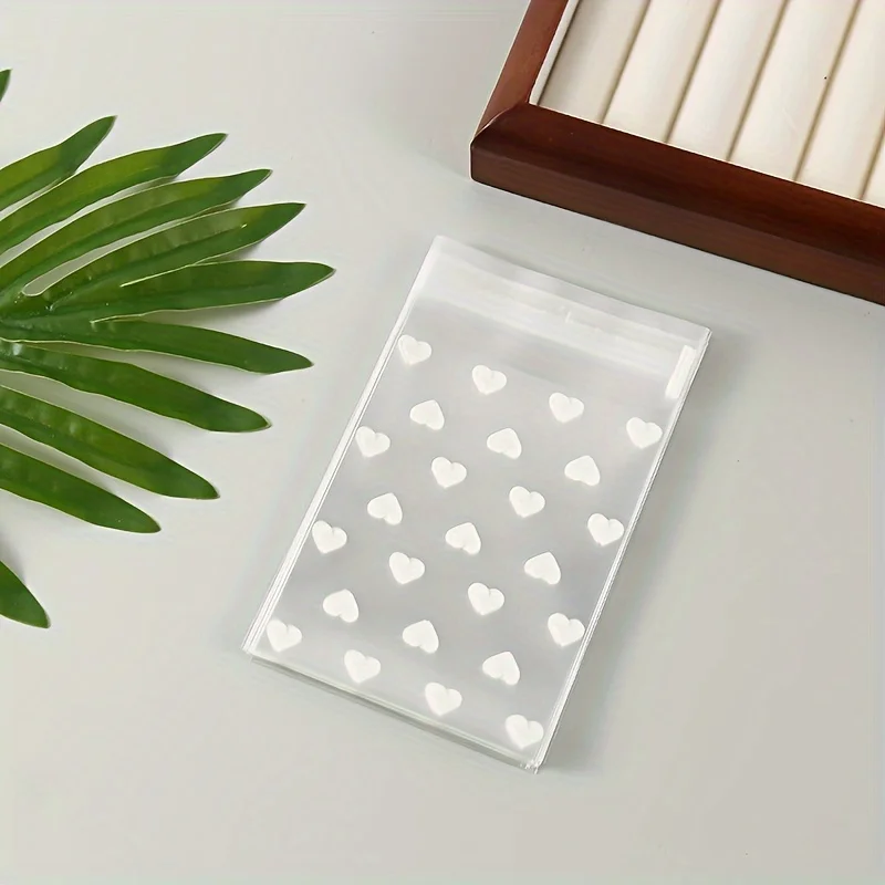 

Пластиковые пакеты с рисунком сердца 50 шт