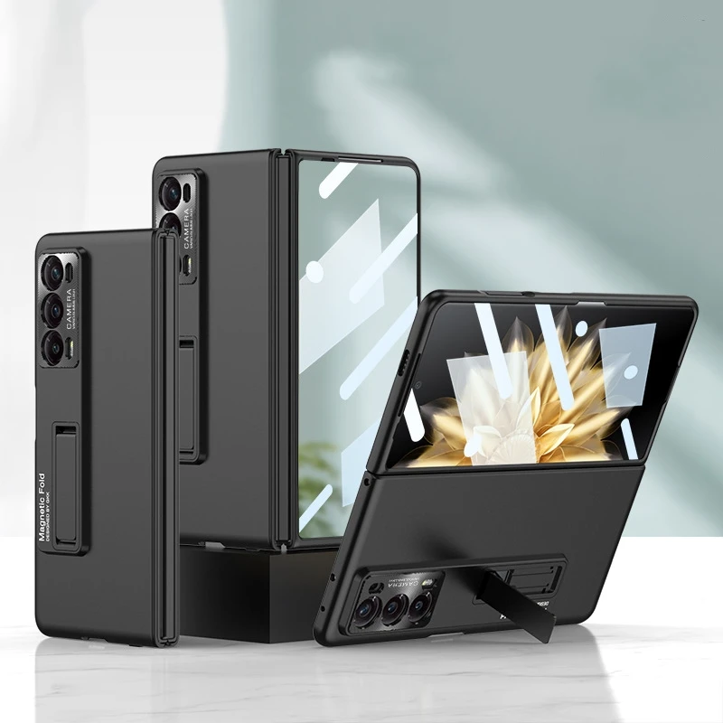 

Applicable to Honor Magicv2 folding ultra-thin matte bracket mobile phone case hard case solid color protective case
