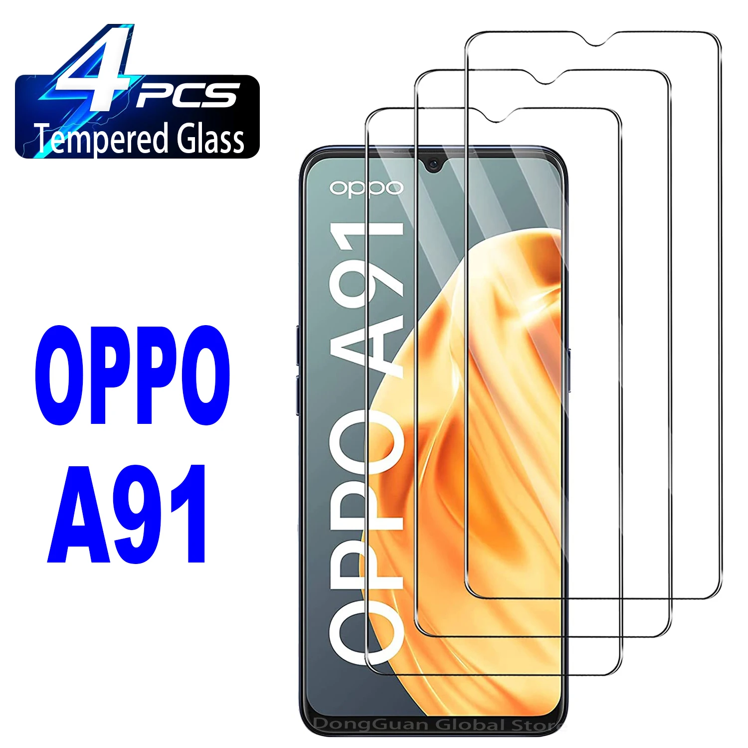 

2/4Pcs High Auminum Tempered Glass For OPPO A91 Reno 3 Screen Protector Glass Film
