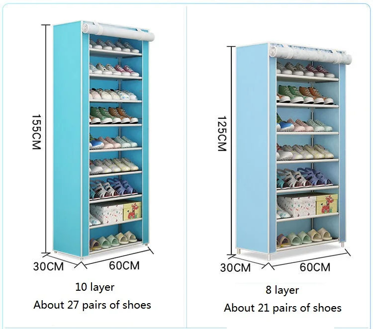 Shoe Rack Simple Multi-Layer Household Assembly Economical Space Saving Dormitory Shoe Rack Cabinet Simple Modern Foyer Cabinet images - 6