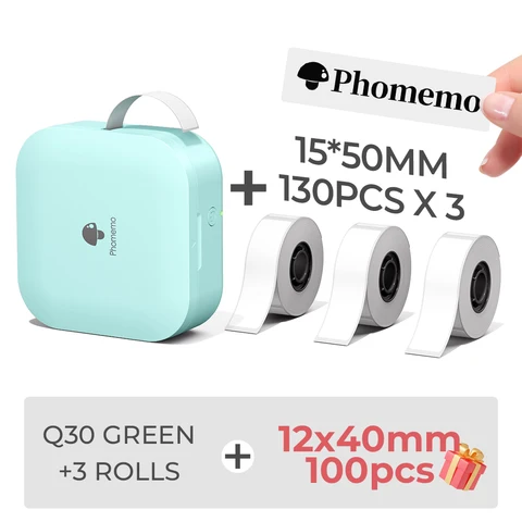 Принтер этикеток Phomemo Q30, термопринтер для этикеток, аналогичный как этикетировочная машина P15 D110 D110M, беспроводной Bluetooth с наклейкой для этикеток