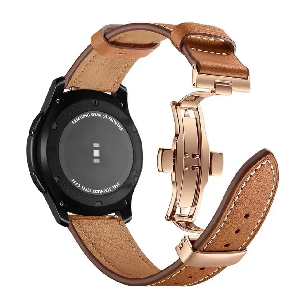 Ремешок кожаный для Samsung Galaxy watch 5 4 6/classic/5 pro/active 2 браслет Huawei GT/2e/3/4 40 мм 44 20 22